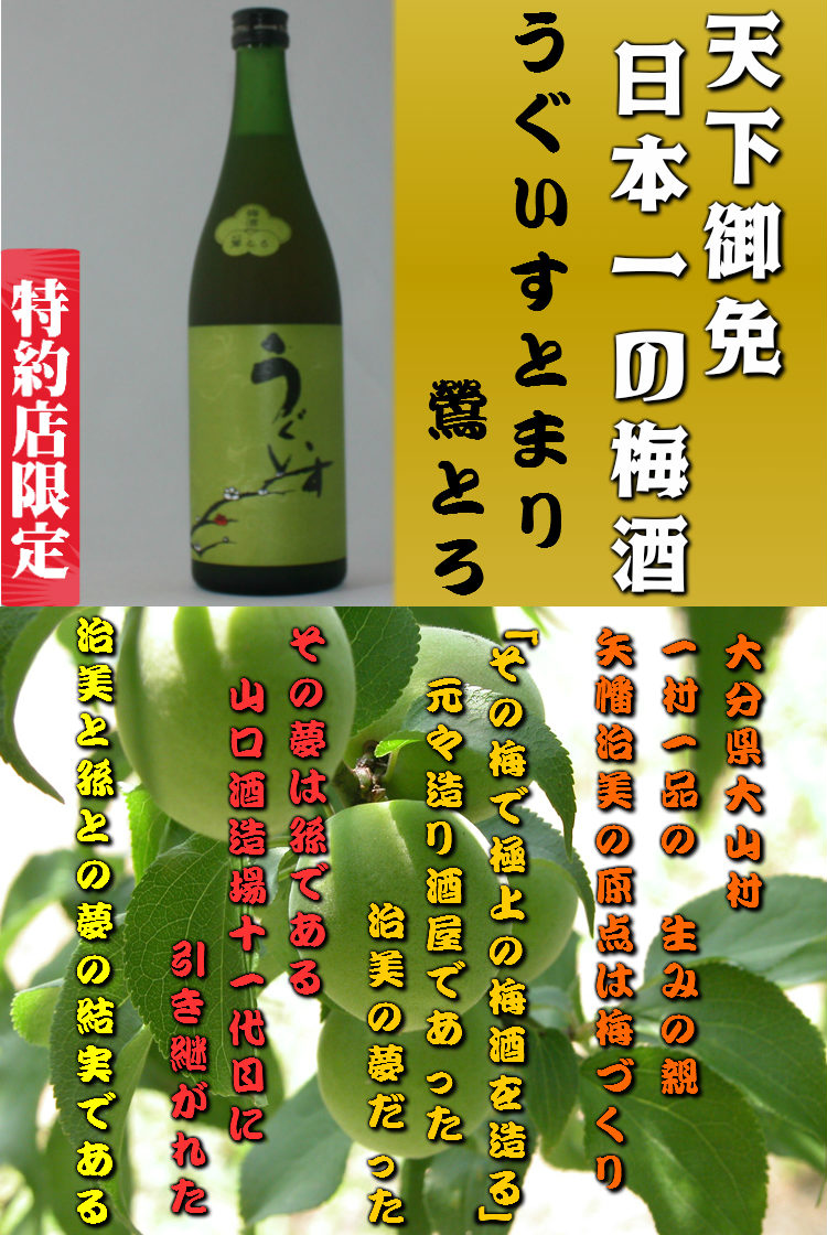 うぐいすとまり鶯とろ 12度 720ml 梅酒 山口酒造場 特約店限定